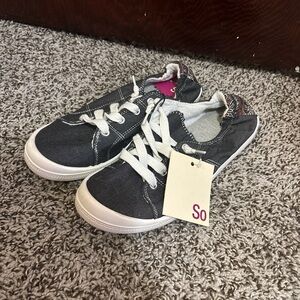 SO Kids' Black and White Sneakers
